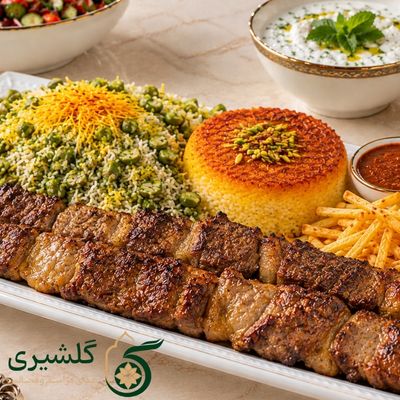 باقالی پلو با کباب حسینی گلشیری