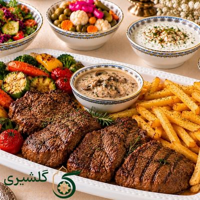 خوراک استیک گوشت گلشیری