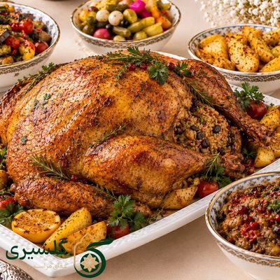 خوراک بوقلمون شکم پر درجه یک گلشیری