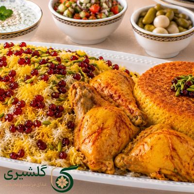 زرشک پلو با مرغ گلشیری