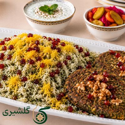 شوید پلو با کوکو سبزی گلشیری