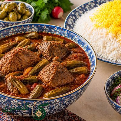 چلو خورشت بامیه گلشیری