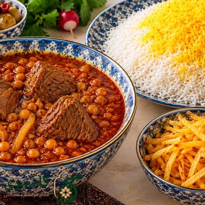 چلو خورشت قیمه سیب زمینی گلشیری