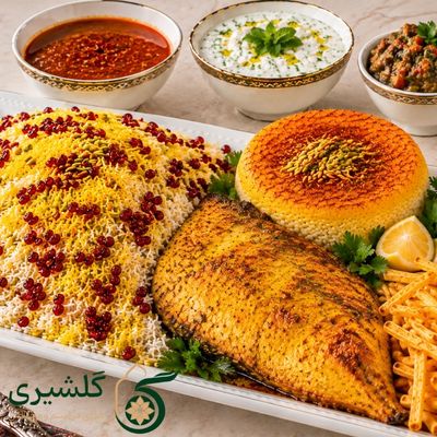 چلو زرشک با ماهی شیر گلشیری