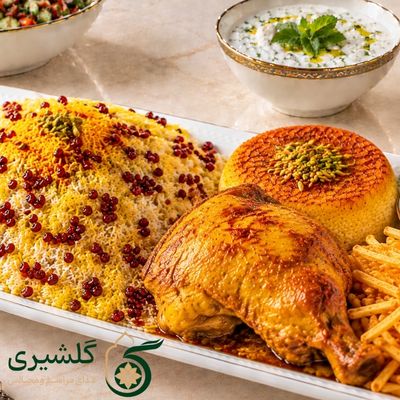 چلو زرشک با مرغ زعفرانی گلشیری